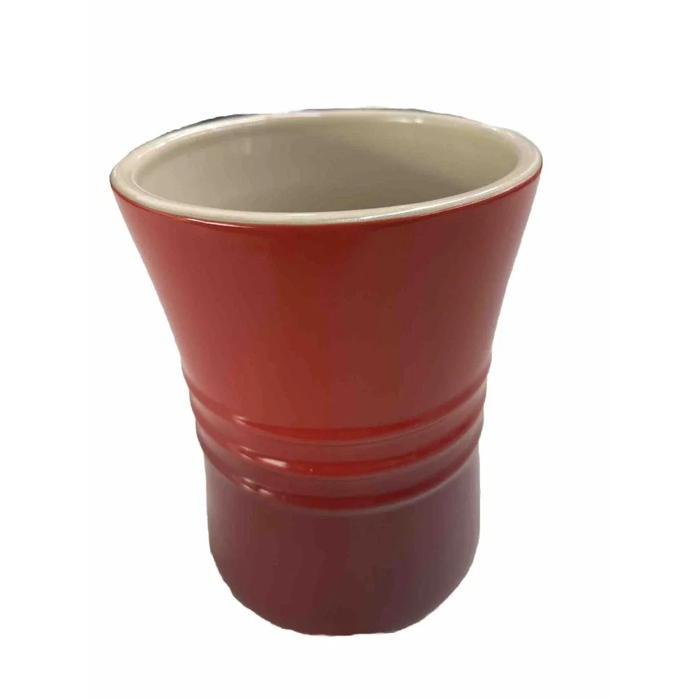 LE CREUSET Cerise Stoneware Utensil Holder Red Orange Ombre Crock